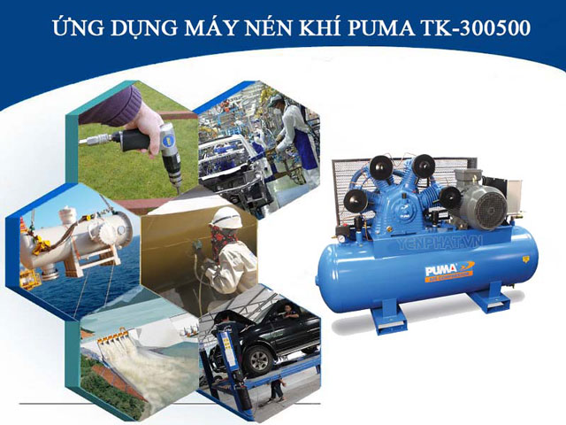 Máy nén khí Puma TK-300500 được ứng dụng trong nhiều lĩnh vực nhờ hàng loạt ưu điểm