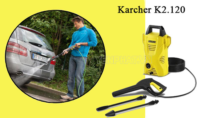 Máy rửa xe Karcher mini gia đình K2.120 có khả năng phun xịt mạnh