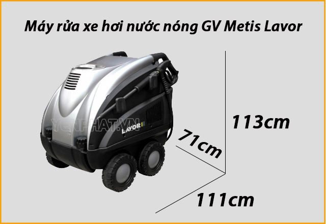 Kích thước của máy rửa xe hơi nước nóng GV Metis Lavor