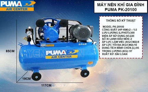 Khi mua máy nén khí luôn có thông số kỹ thuật kèm theo