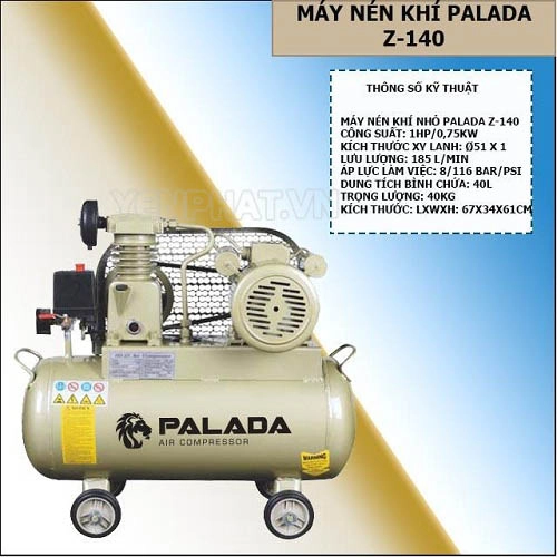 Thông số kỹ thuật máy nén khí Palada Z-140