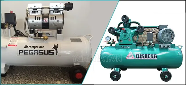 Máy nén khí không dầu và có dầu