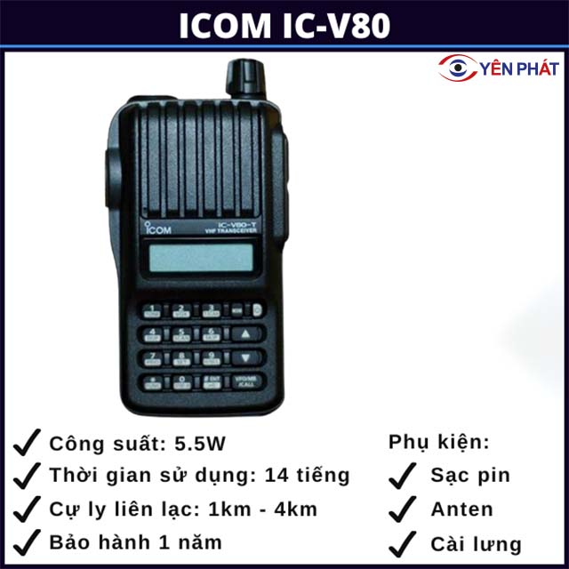 mua bộ đàm icom ic v80 uhf | Điện Máy Yên Phát