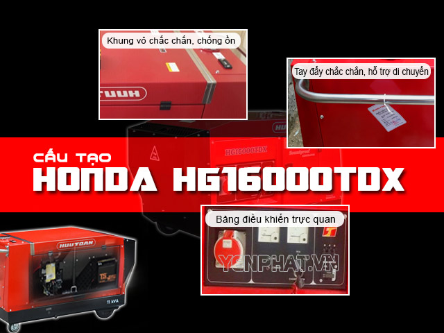 Đặc điểm nổi bật trong thiết kế của Honda HG16000TDX