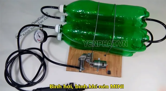 Máy nén khí mini tự chế từ chai nhựa