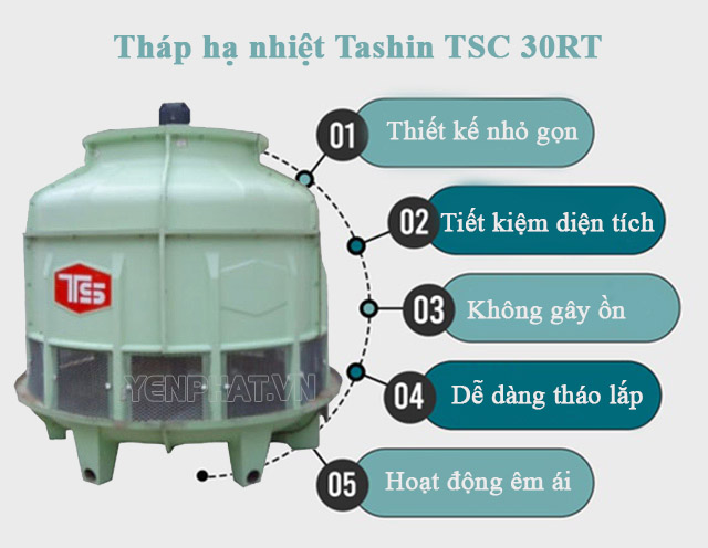 Ưu điểm của tháp làm mát nước Tashin TSC 30RT