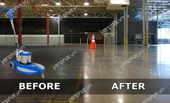 Quy trình đánh bóng sàn bê tông đúng cách với máy đánh bóng sàn