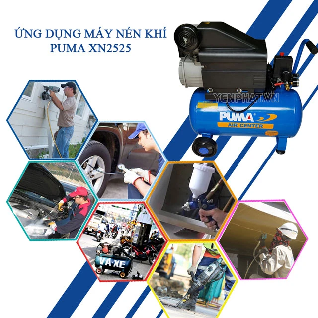 Máy nén khí Puma XN2525 được ứng dụng trong nhiều lĩnh vực khác nhau