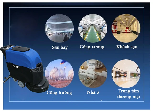 Ứng dụng của máy chà sàn Supper Clean SC-70C 