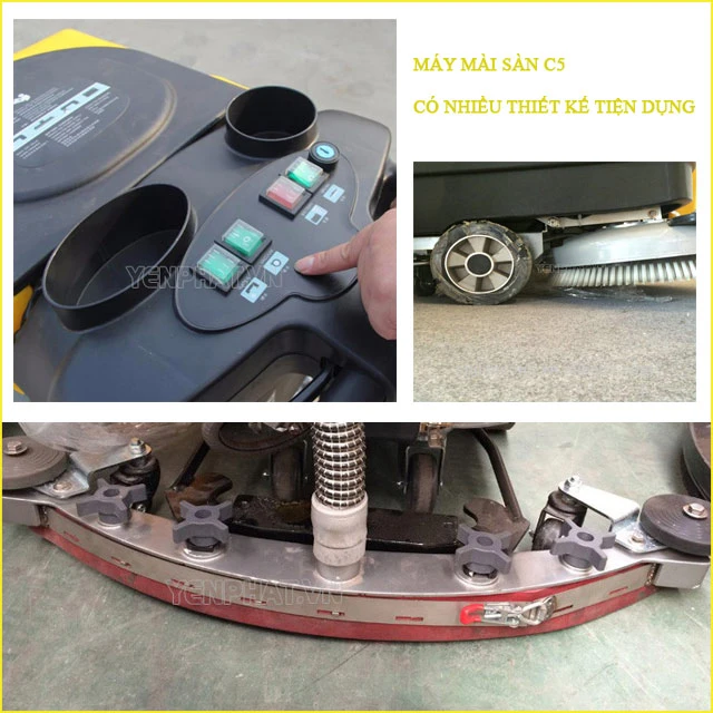 Máy mài sàn C5 có nhiều thiết kế tiện dụng