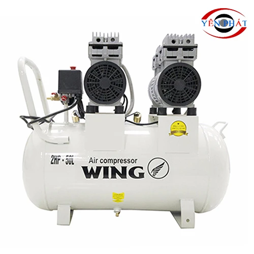 Máy nén hơi mini không dầu giảm âm Wing TW-OF750X2-50 1