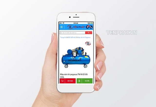Máy nén khí PEGASUS TM-W-0.9/8-330L tại Điện máy Yên Phát chính hãng, mức giá ưu đãi