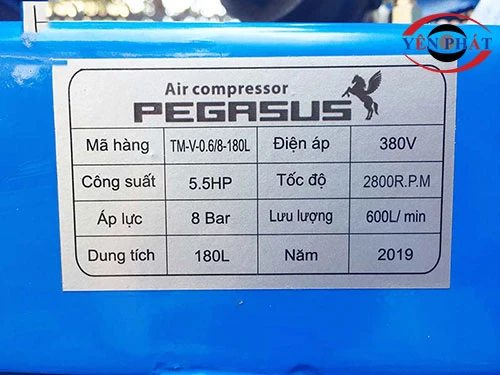 Máy nén khí dây đai Pegasus TM-V-0.6/8-180L 5