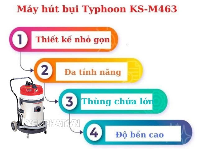 Máy hút bụi Typhoon KS-M463 - Model tiêu biểu thương hiệu Typhoon