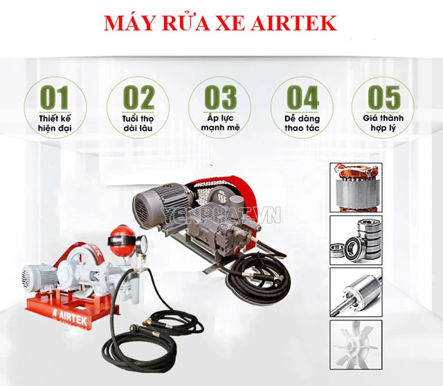 Máy bơm rửa xe Airtek có điểm gì nổi bật?