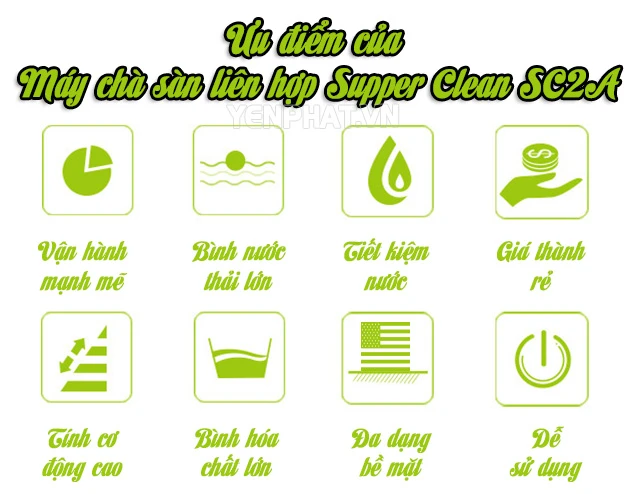 Ưu điểm Máy chà sàn liên hợp cánh bướm Supper Clean SC2A