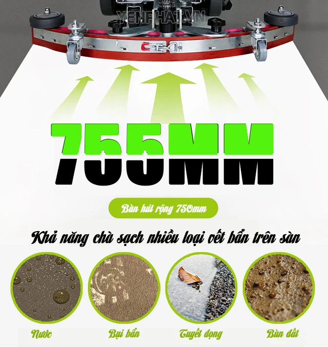 Khả năng hút nước mạnh mẽ Máy chà sàn liên hợp cánh bướm Supper Clean SC2A
