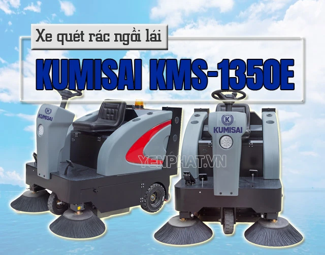 Xe quét rác ngồi lái nhà xưởng Kumisai KMS-1350E sở hữu nhiều ưu điểm nổi bật