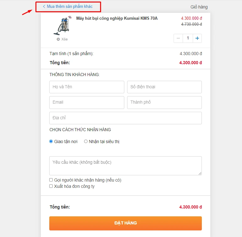 cách đặt mua tại yên phát