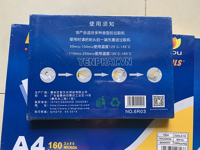 Giấy ép plastic A4 80mic