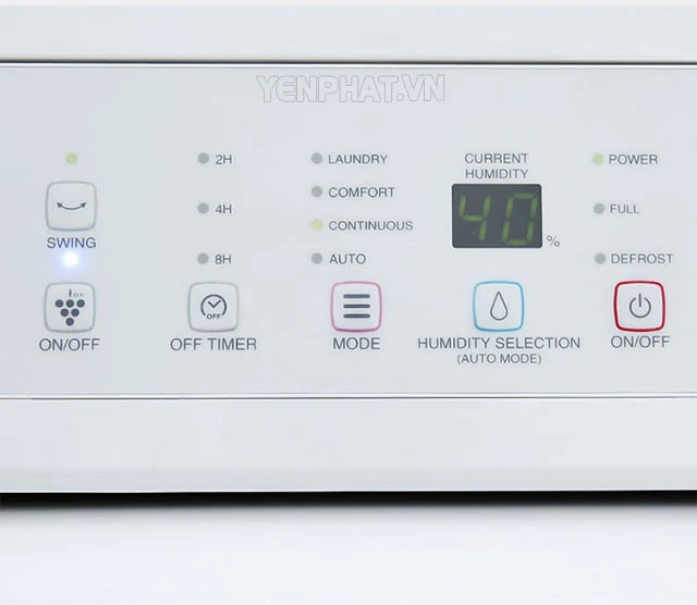 bảng điều khiển của máy hút ẩm Sharp