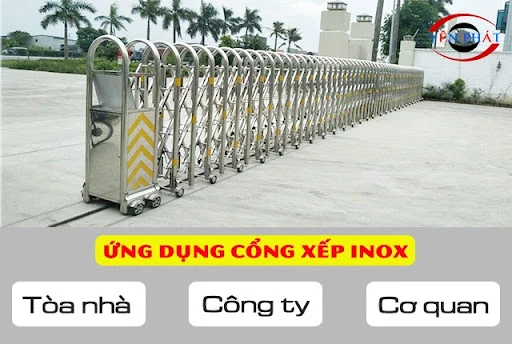 Đầu tư ngay cổng xếp inox tự động cho công ty, cơ quan, tòa nhà!