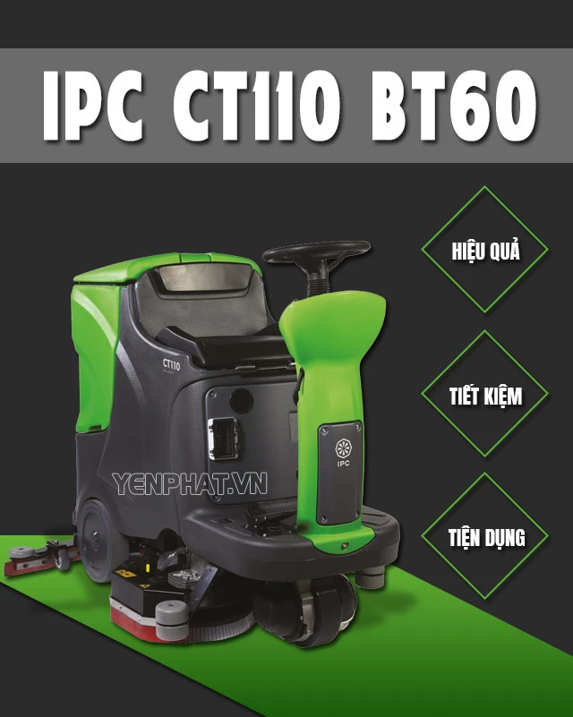 Máy chà sàn ngồi lái IPC CT110 BT60 dùng ăc quy