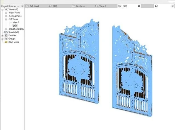 bản vẽ cổng xếp revit cổng trượt tự động | Điện Máy Yên Phát