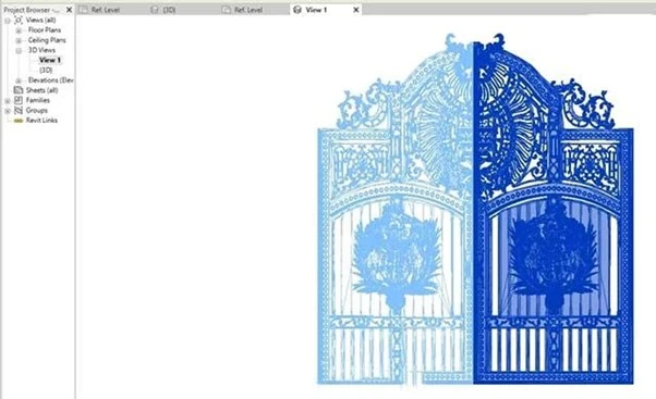 bản vẽ cổng xếp revit tự động đẹp | Điện Máy Yên Phát