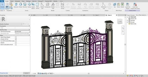 bản vẽ thiết kế cổng xếp revit | Điện Máy Yên Phát