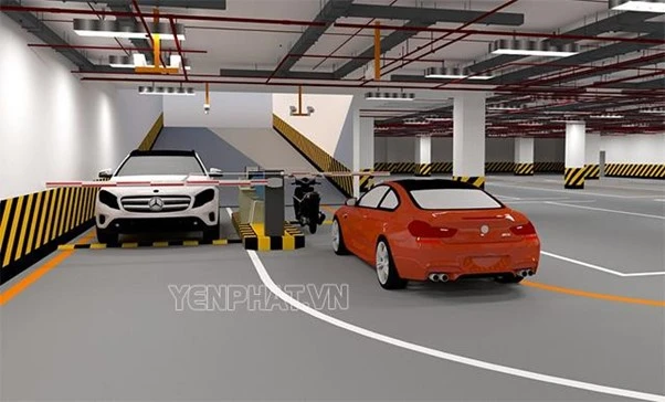 Ứng dụng barie tự động trong tầng hầm để xe
