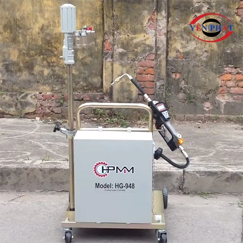 Xe bơm dầu thùng phuy có đồng hồ định lượng HG-948 3