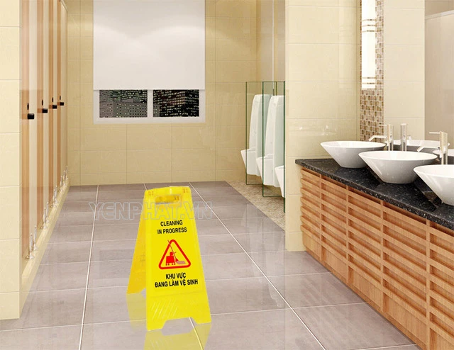 Biển báo vệ sinh giúp thông báo thông tin đang dọn dẹp hiệu quả