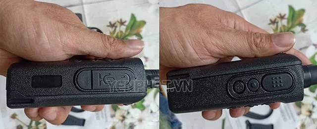 hai bên sườn máy bộ đàm Kenwood TK 508 Plus