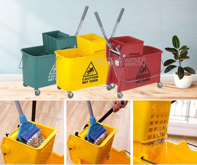 cấu tạo Xe dọn vệ sinh vắt móp đơn