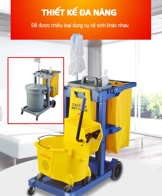 ứng dụng Xe đẩy làm vệ sinh chữ L