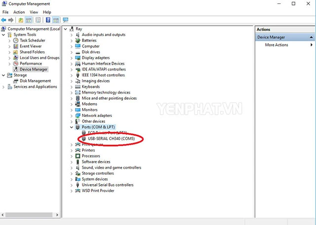 Kết nối cổng Com với phần mềm thông qua máy tính