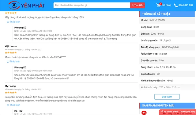 Đánh giá máy rửa xe từ người dùng