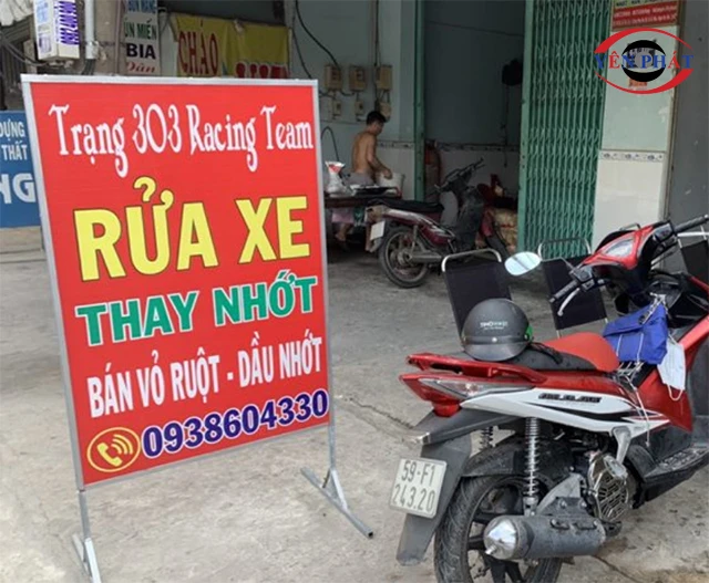 Làm bảng hiệu rửa xe máy