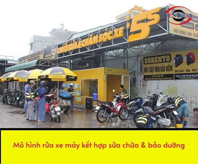 Mô hình rửa xe kết hợp sửa chữa và bảo dưỡng