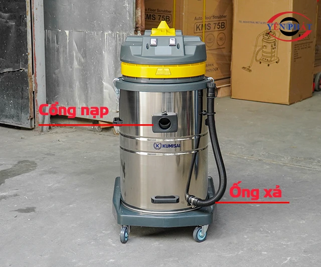 Cổng nạp và cổng xả máy hút bụi