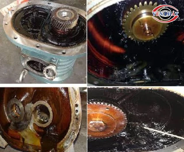 Không thay dầu định kỳ nên bị máy nén khí bị keo dầu