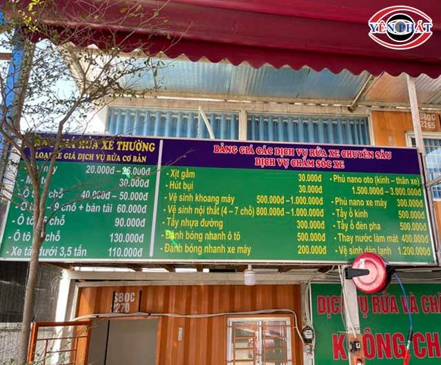 bảng giá rửa xe máy