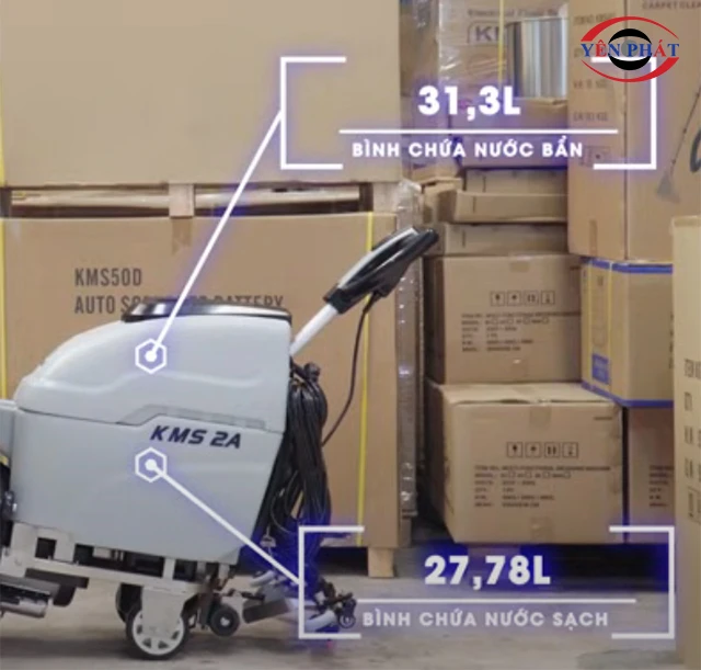 Dung tích thùng chứa máy chà sàn liên hợp cánh bướm Kumisai KMS2A