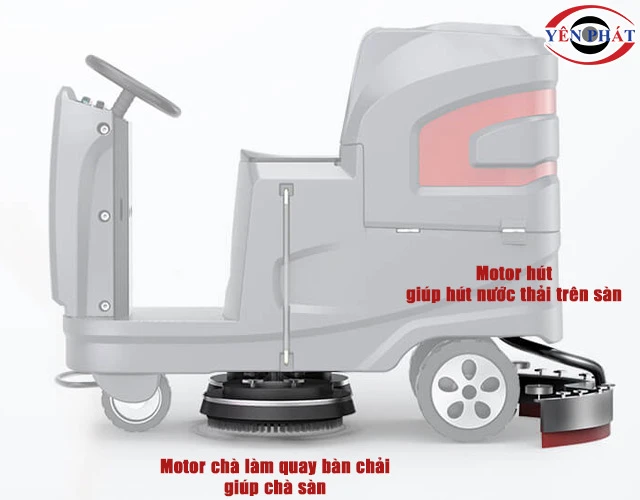Máy chà sàn ngồi lái Kumisai KMS-X6 có 2 motor