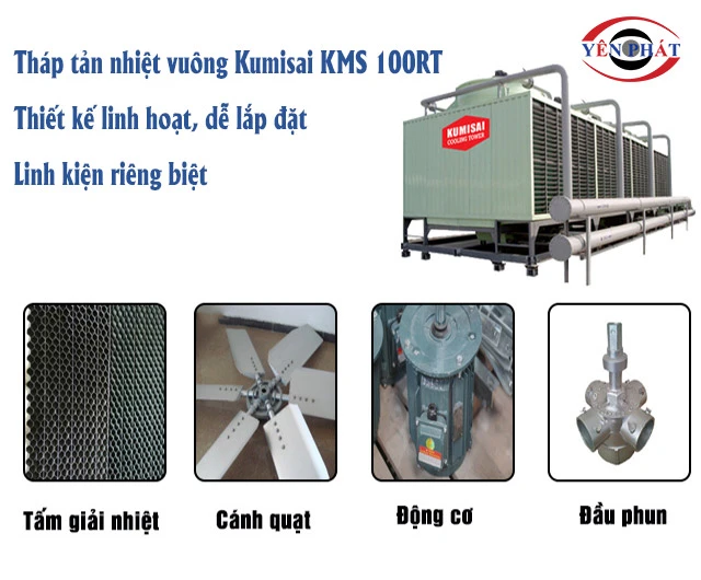 tháp giải nhiệt kumisa kms 100rt dễ lắp đặt