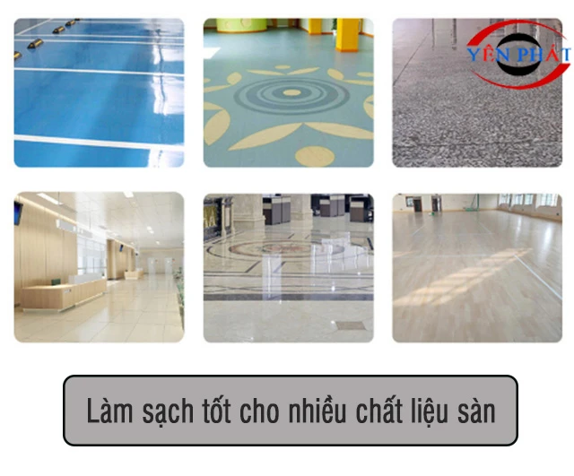 Làm sạch cho nhiều chất liệu mặt sàn
