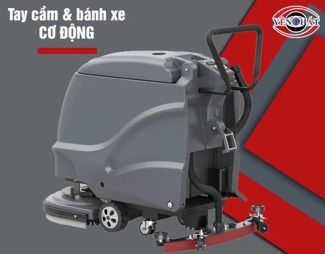 Tay cầm, bánh xe máy chà sàn liên hợp Kumisai KMS-X2 pin khô