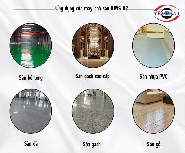 ứng dụng của máy chà sàn KMS X2