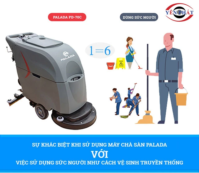 khả năng làm sạch máy chà sàn Palada